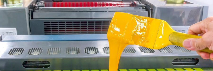 Checking,Ink,Condition,On,Sheet-fed,Offset,Printing,Machine.,Close-up